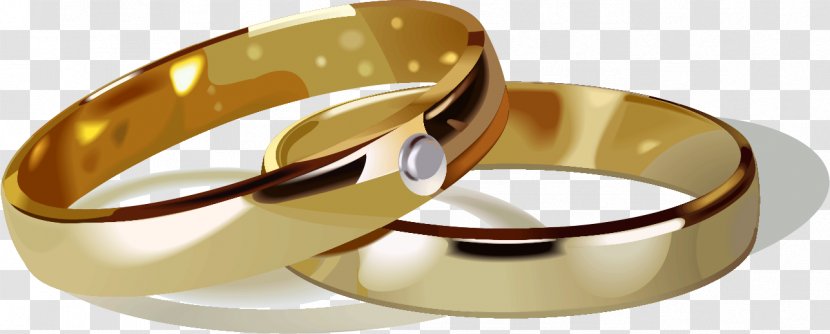 Wedding Ring Royalty-free Clip Art - Vector Painted Golden Rings Transparent PNG