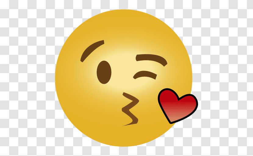 Emoji Kiss Emoticon Heart Smiley - Yellow Transparent PNG