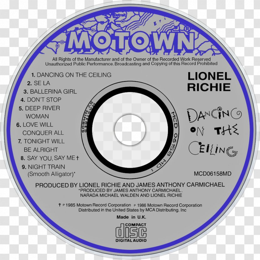 Compact Disc Dancing On The Ceiling Can't Slow Down Phonograph Record Definitive Collection - Cartoon - Lionel Richie Transparent PNG