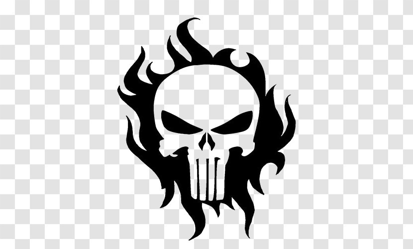 Punisher T-shirt Decal Human Skull Symbolism Clip Art - War Zone - Rock Fire Transparent PNG