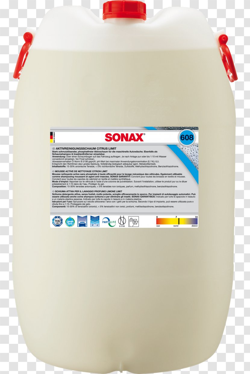 Car Wash Sonax 25 Litre Canister Oil Liter - Liquid Transparent PNG