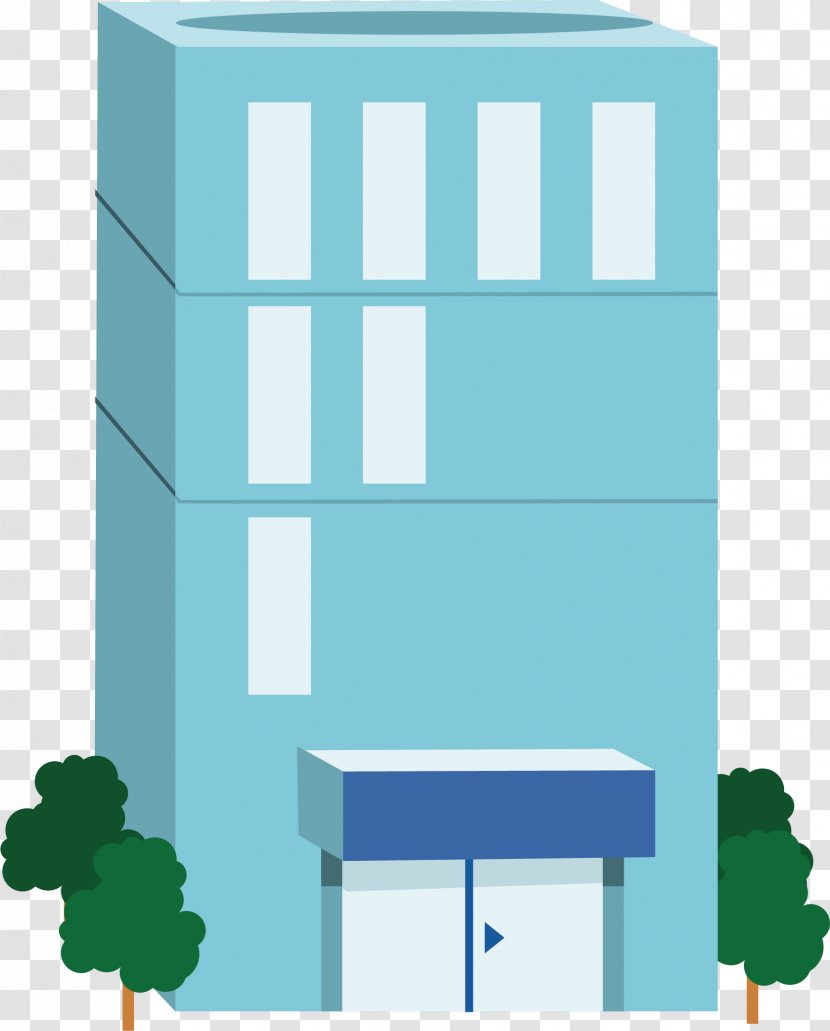 Bank Illustration - Table - Blue Tall Building Transparent PNG