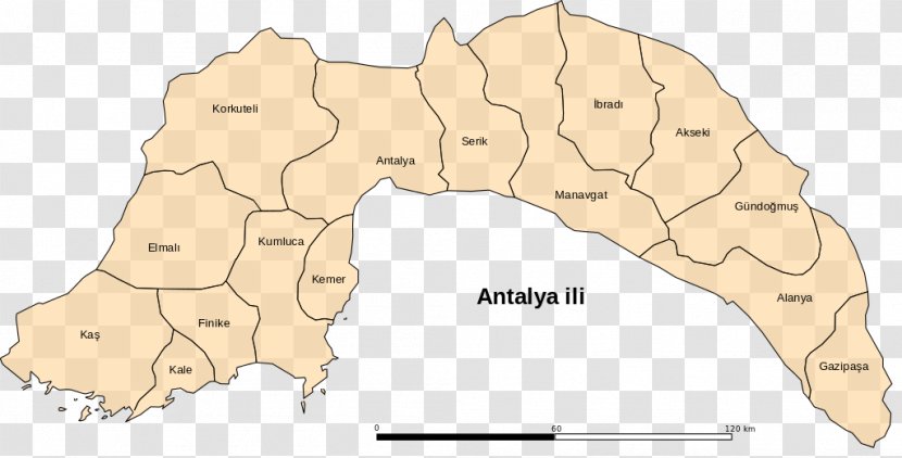 Antalya Mahmutlar Alanya Map Turkish Riviera - Silhouette Transparent PNG