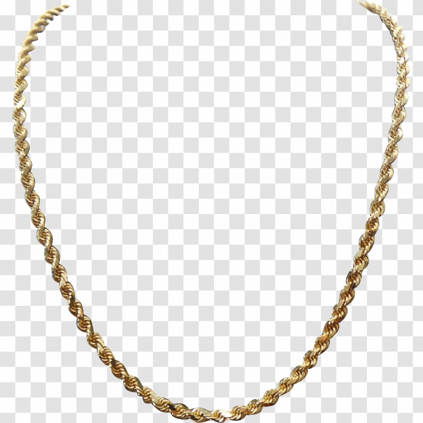 Necklace Jewellery Rope Chain Gold Transparent PNG