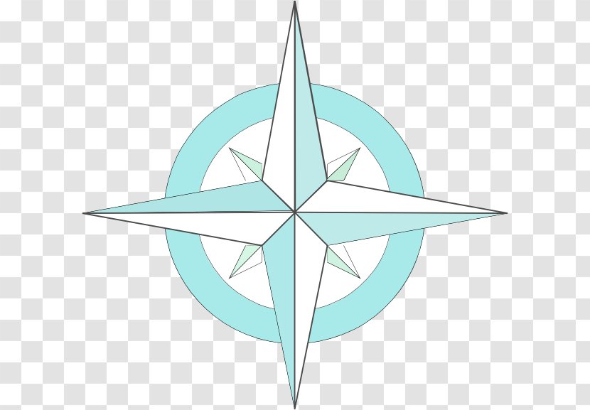 Blue Compass Rose Clip Art - Leaf Transparent PNG