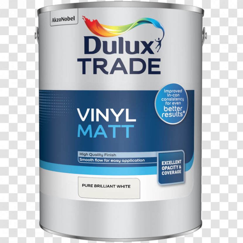 Dulux Trade Vinyl Matt Paint Durable Flat Acrylic - Solvent Transparent PNG