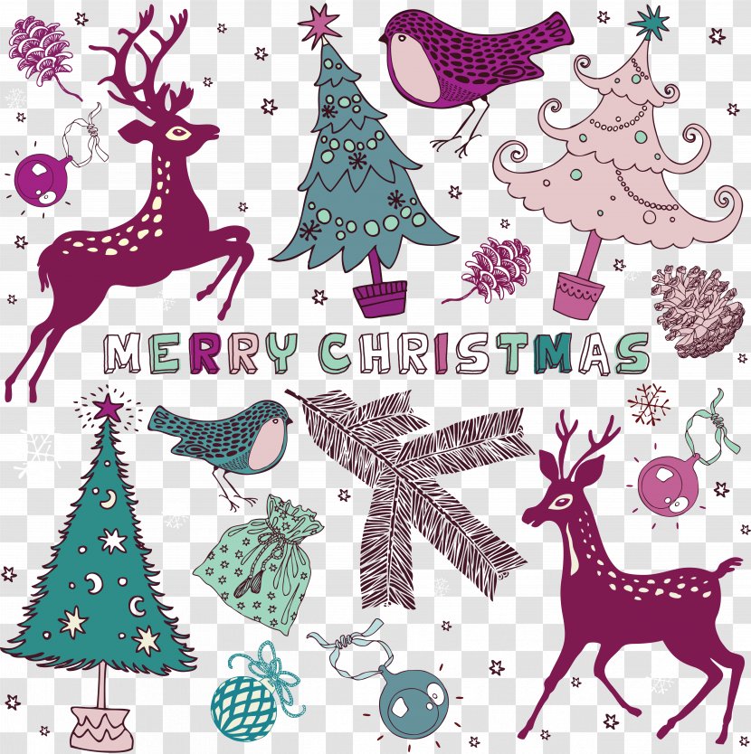 Christmas Tree Paper - Digital Scrapbooking - Deer Transparent PNG