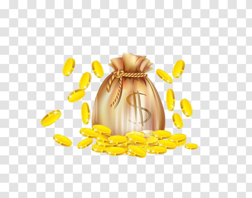 Gold Coin Finance Cartoon - Purse Transparent PNG