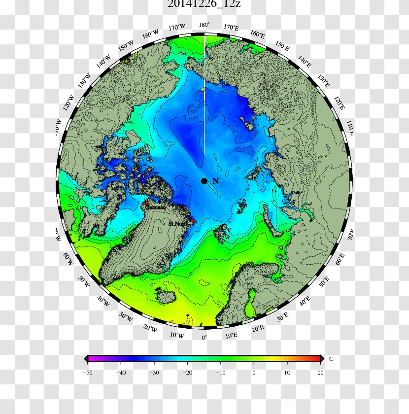 Earth Temperature Sea Ice Arctic Ocean Pack - Map Transparent PNG