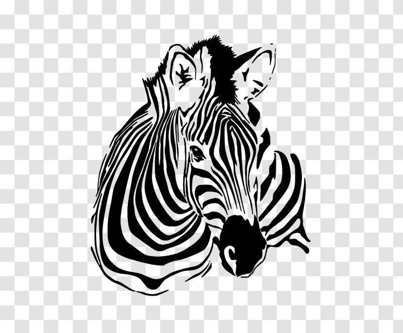 Horse Zebra Giraffe Clip Art - Monochrome Transparent PNG