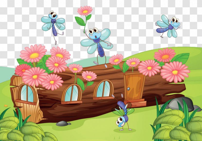 Insect Nature Cartoon Illustration - Insects And Trees Transparent PNG