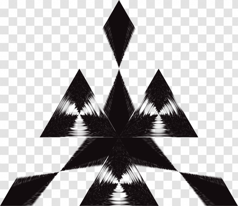 Triangle Prism Clip Art - Monochrome Transparent PNG