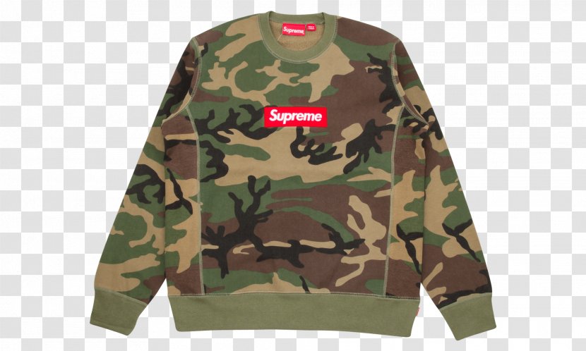 Hoodie Crew Neck Supreme Camouflage Sweater - T-shirt Transparent PNG