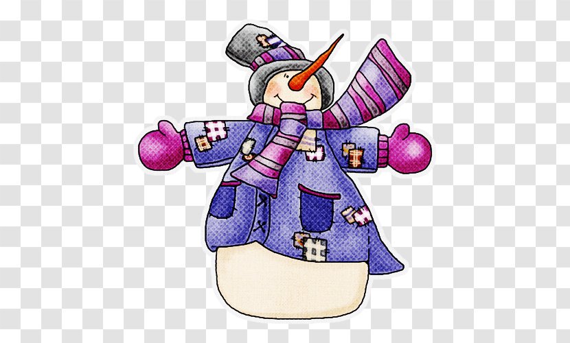 Snowman - Cartoon - Violet Transparent PNG