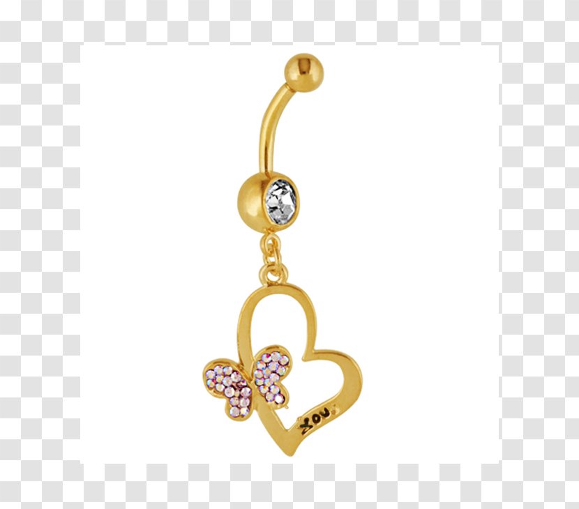 Earring Body Jewellery Butterfly Navel Piercing Metal Transparent PNG