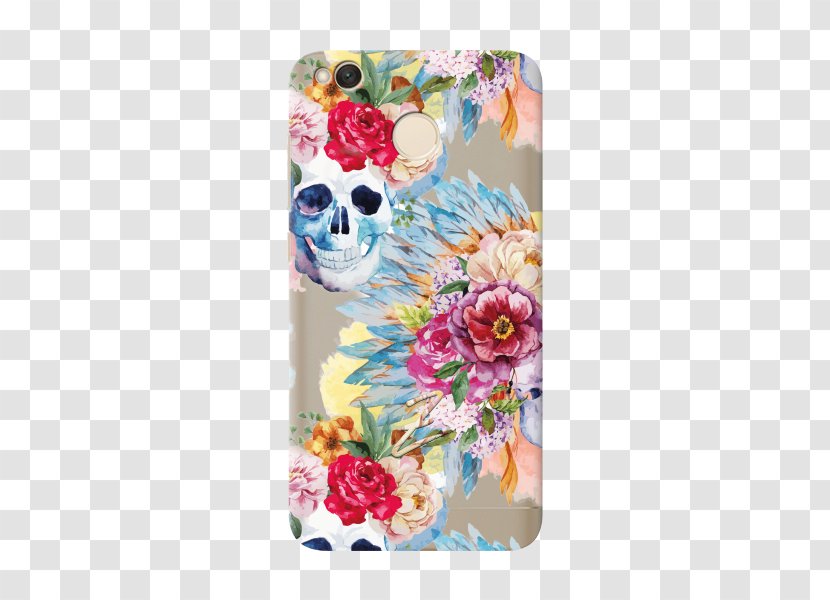 Towel Skull And Crossbones Floral Design Flower - Cut Flowers Transparent PNG