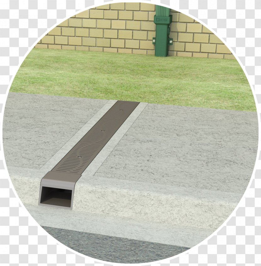 Curb Trench Drain Downspout Sidewalk - Concrete Transparent PNG