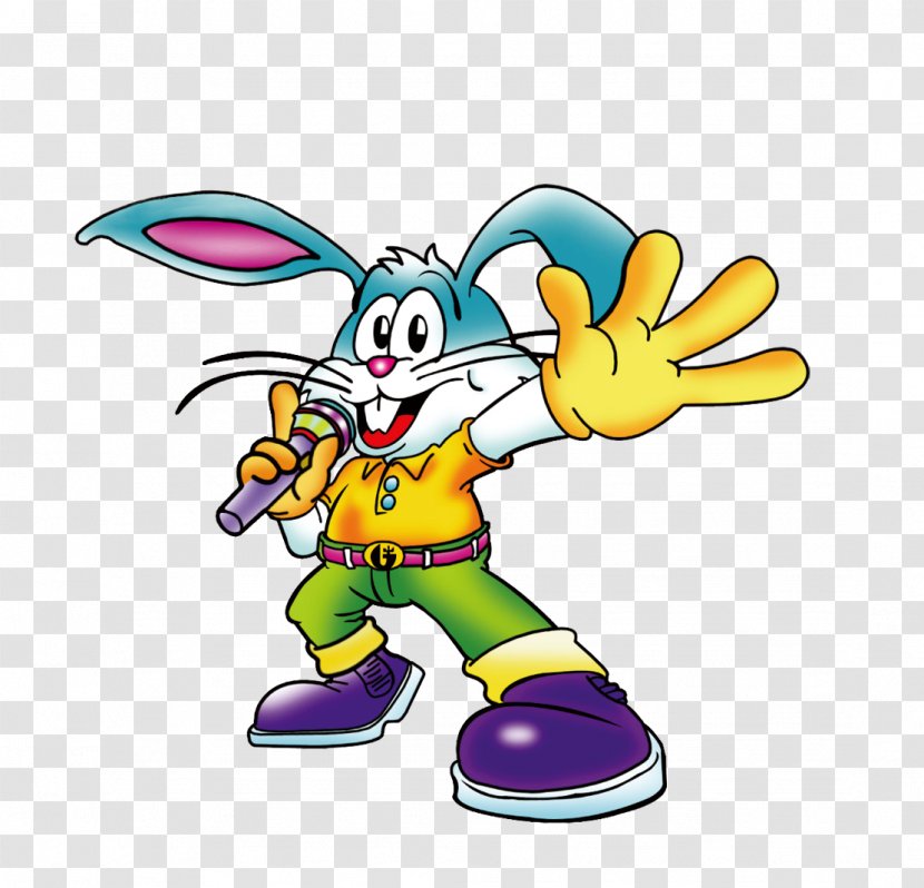 Rabbit Cartoon - Flower - Blue Bunny Singing Transparent PNG