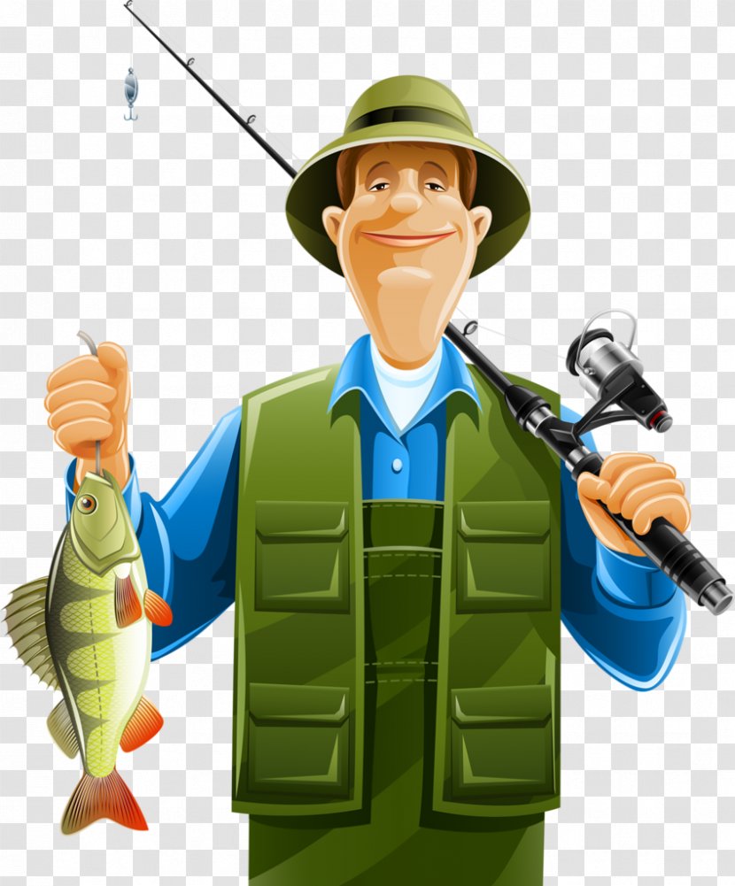 Fisherman Angling Fishing Rods Spin Transparent PNG