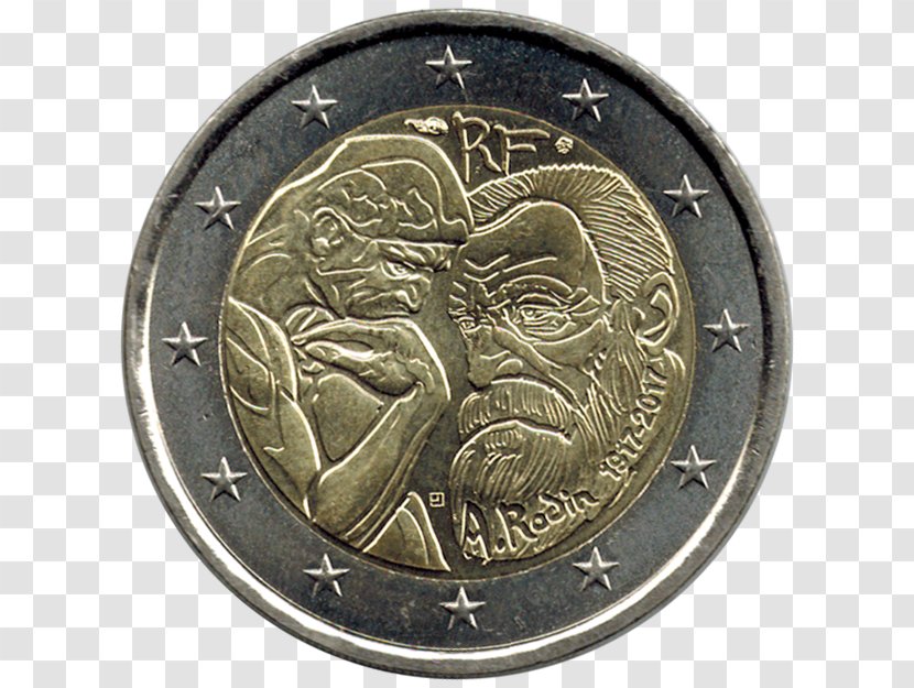 2 Euro Coin France Commemorative Coins - Copper Transparent PNG