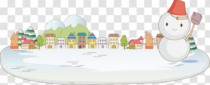 Cartoon Christmas Snowman - Winter - And Villages Transparent PNG