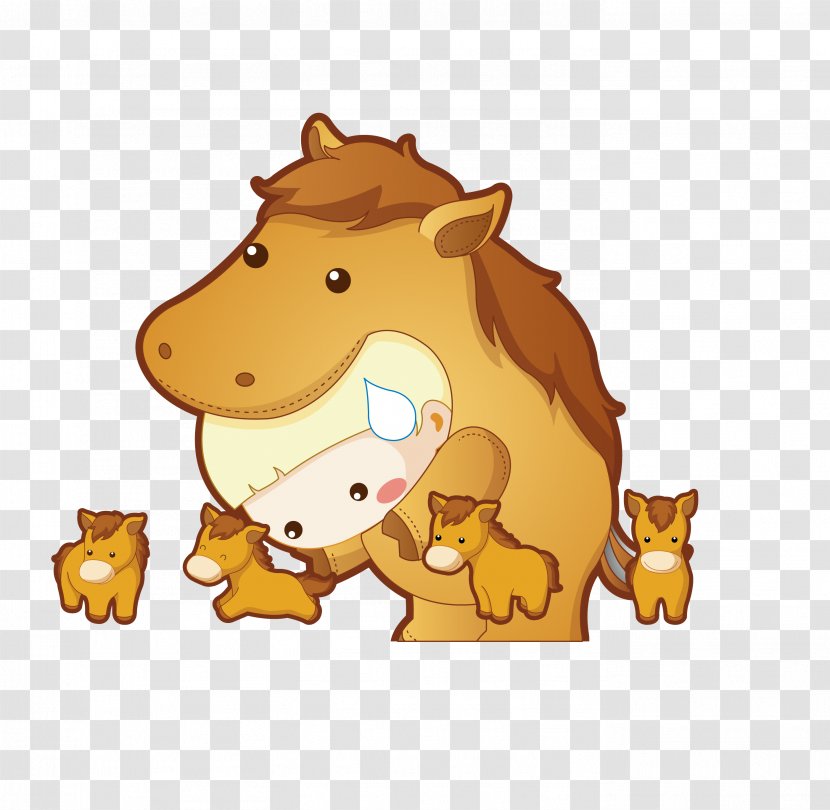 Horse Euclidean Vector Chinese Zodiac Cartoon - Scalable Graphics - Ma Baby Transparent PNG