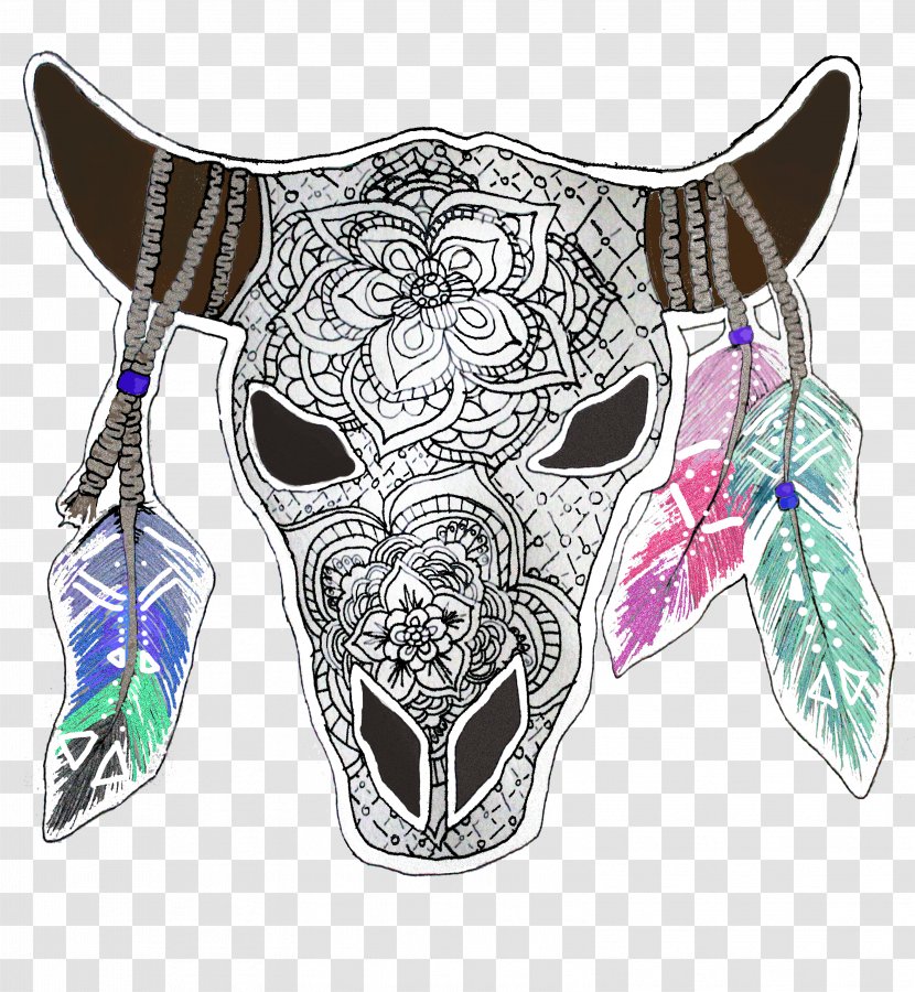 Skull Cattle Visual Arts - Mandala Tattoos Transparent PNG