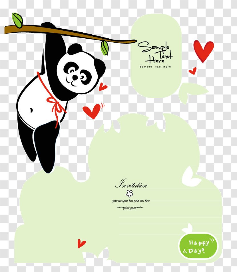 Giant Panda Cartoon Illustration - Logo - Cute Transparent PNG