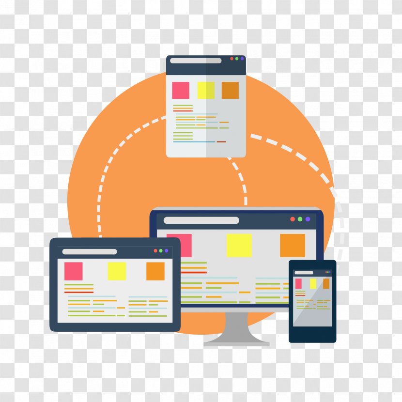 Responsive Web Design Development - Orange - Digital Marketing Transparent PNG