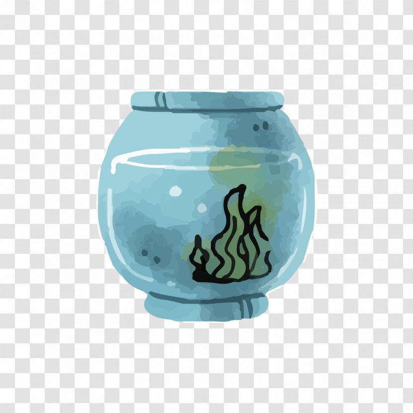 Aquarium Aquatic Plant Sketch - Designer - Blue Tanks And Water Plants Transparent PNG