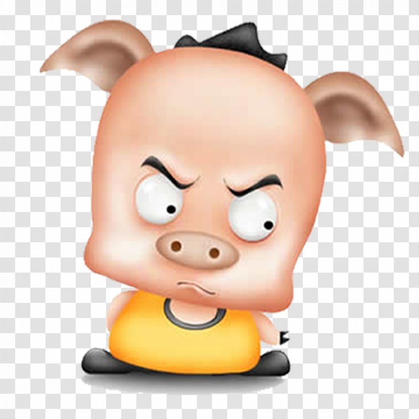 Domestic Pig Cartoon Transparent PNG