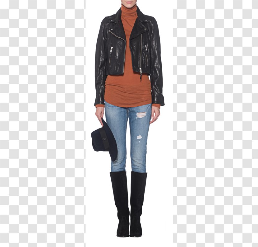 Leather Jacket M Jeans Sleeve - Joint - Ripped For Women Transparent PNG