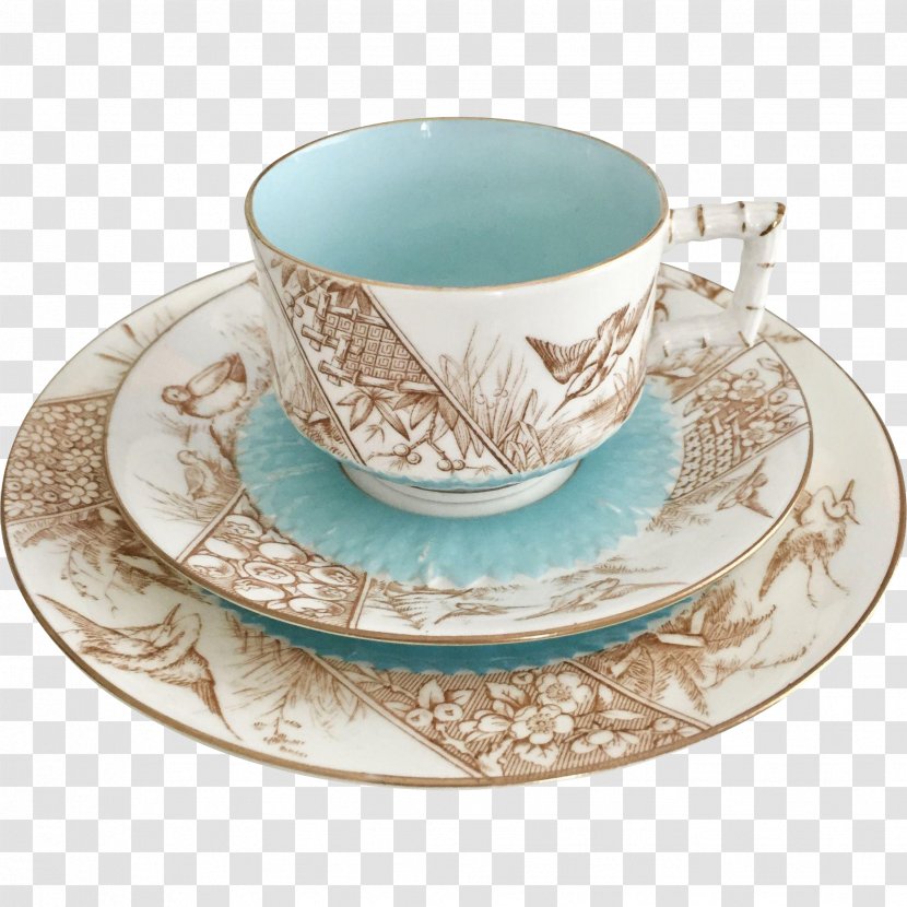 Saucer Tableware Teacup Porcelain Plate - Turquoise - Tea Watercolor Transparent PNG