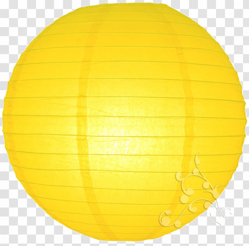 Paper Lantern Sphere Circle Ribbing - Yellow - Parasol Transparent PNG