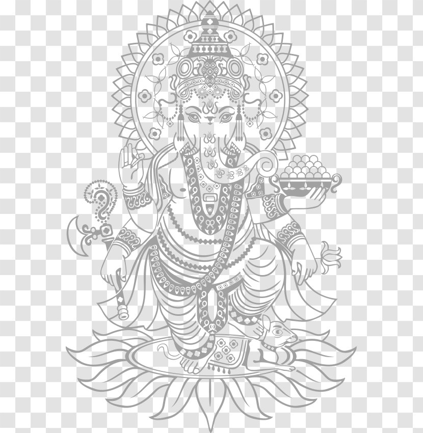 Ganesha Wall Decal Hinduism Om Deity - Heart Transparent PNG