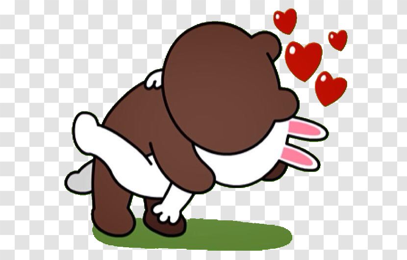 Sticker Line Friends Messaging Apps Brown Bear - Silhouette Transparent PNG