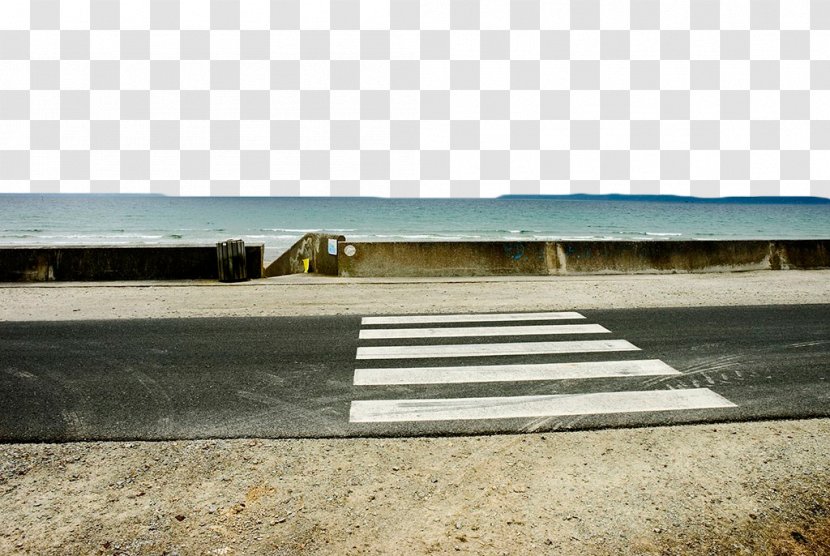 Road Sidewalk Pedestrian Crossing - Zebra - The Crossroads Of Sea Transparent PNG