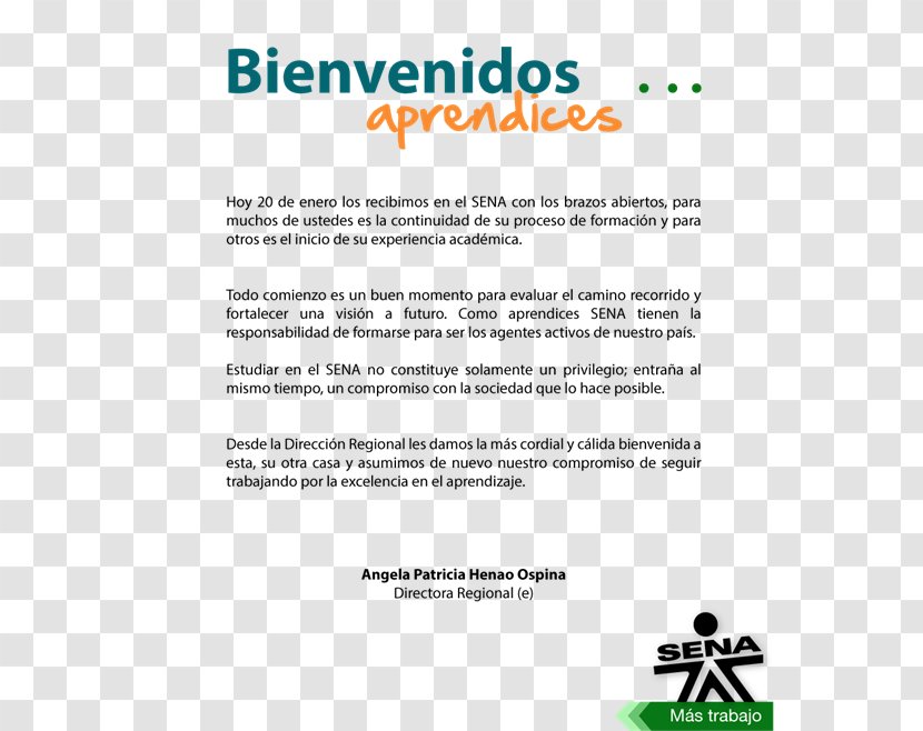 National Service Of Learning SENA Competencia Organization Apprenticeship - Sena - Bienvenida Transparent PNG