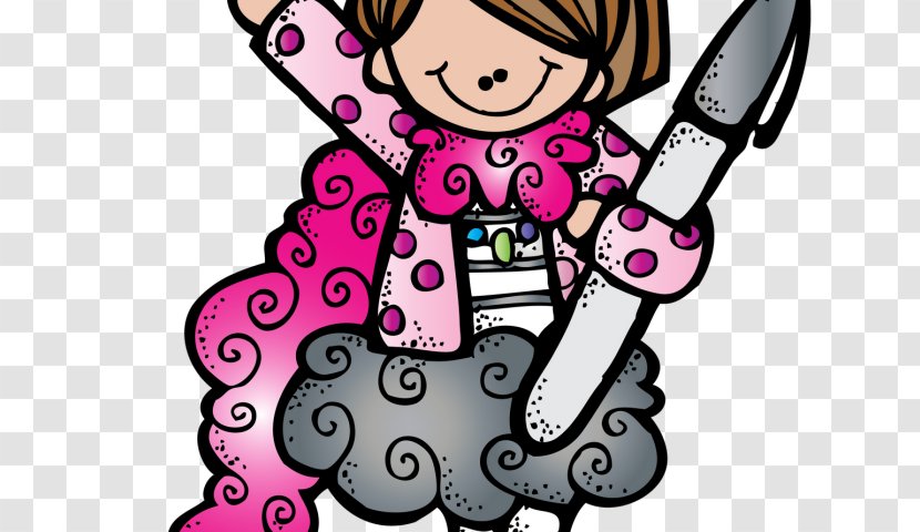 Clip Art Illustration Free Content Image - Cartoon - Writing Clipart Girl Transparent PNG