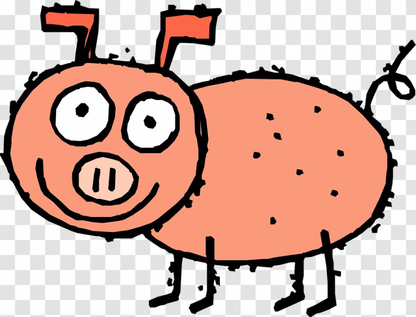 Domestic Pig Daddy Cartoon Clip Art - Heart - Orange Bow Speak Boar Transparent PNG