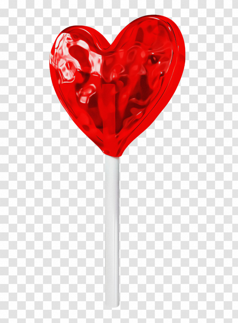 Red Heart Lollipop Candy Confectionery Transparent PNG