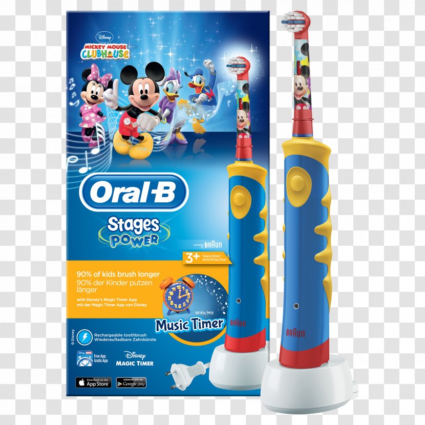 Electric Toothbrush Oral-B Pro-Health Stages Stage 3 AdvancePower Kids 950 - Watercolor Transparent PNG