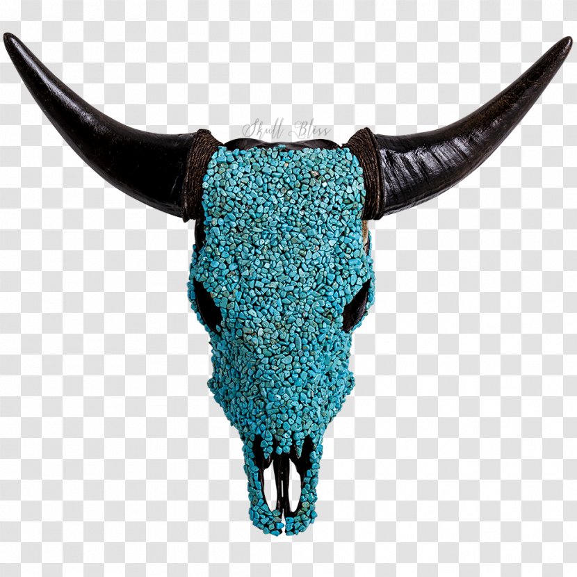 Texas Longhorn Calavera Ox Turquoise - Udder - Bull Transparent PNG
