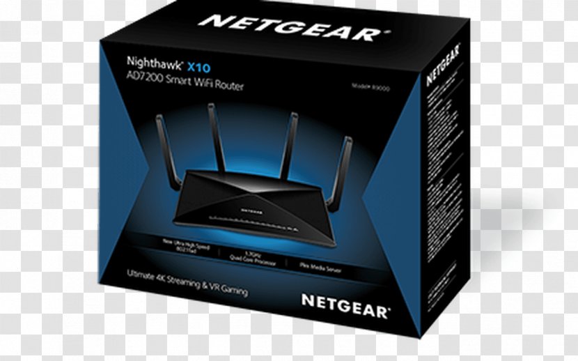 NETGEAR Nighthawk X10 Wi-Fi Wireless Router - Ieee 80211 - Gigabit Alliance Transparent PNG