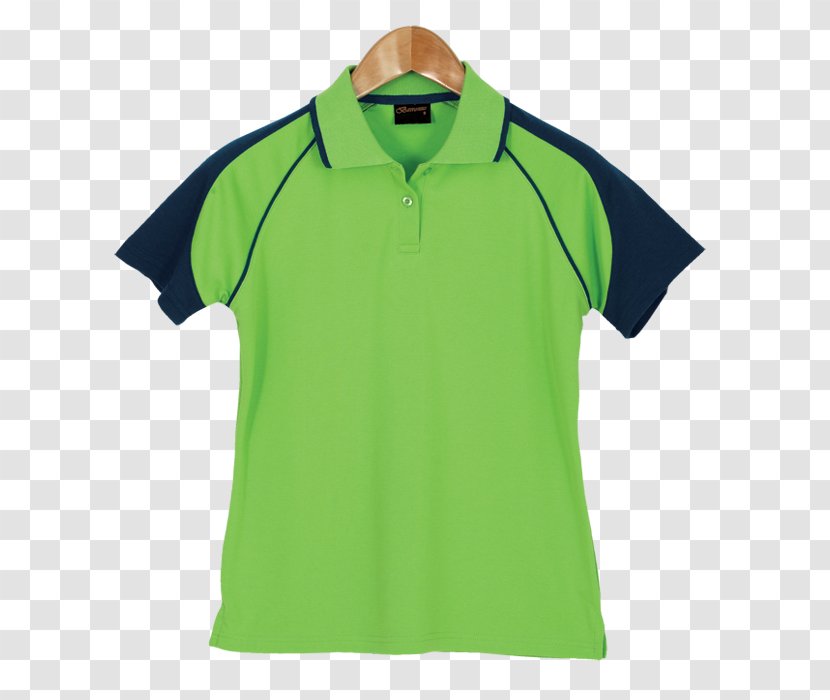 Polo Shirt T-shirt Sleeve Tennis - Active - Vis With Green Back Transparent PNG