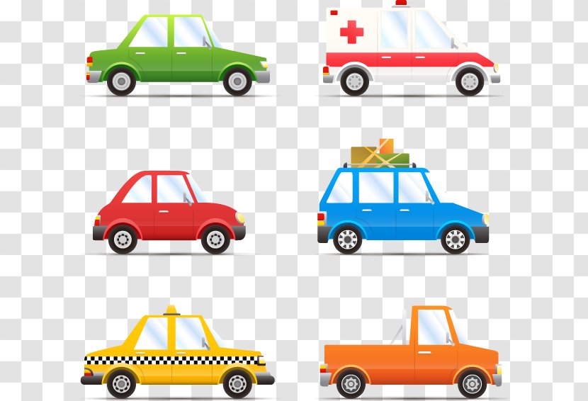 Flat Design Cartoon Download - Car - Ambulance Truck Transparent PNG