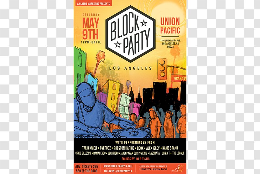 Block Party Poster Flyer Los Angeles - Frame Transparent PNG