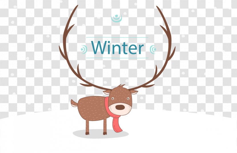 Reindeer Santa Claus Euclidean Vector - Deer - Cute Cartoon Transparent PNG