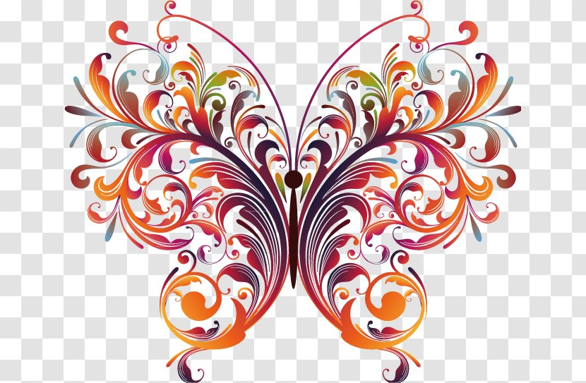 Butterfly Drawing Art Clip - Moths And Butterflies - Creative Pattern Transparent PNG