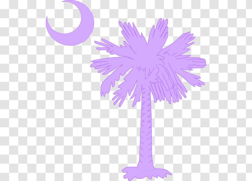 Flag Of South Carolina Sabal Palm Trees Crescent - Wing - Purple Moon Melon Transparent PNG